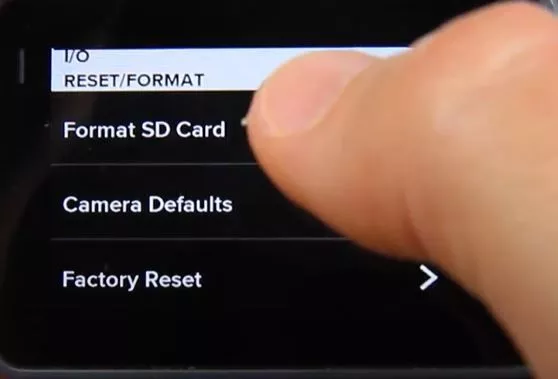 Format SD Card on GoPro