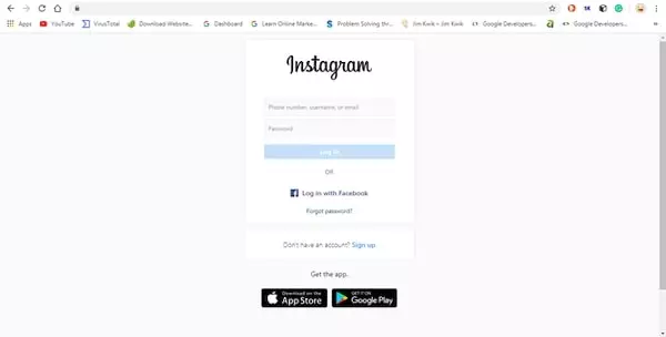 Instagram on chrome