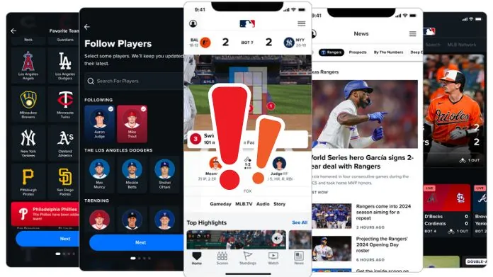 mlb app not working