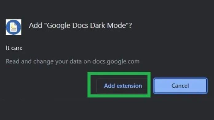 google docs dark mode